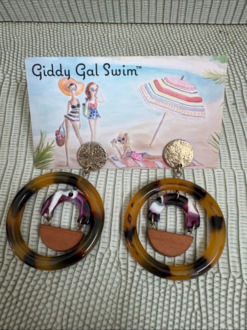 Brown Tortoiseshell Hoop Earrings